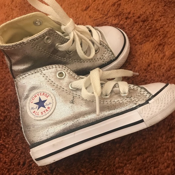 converse high tops silver